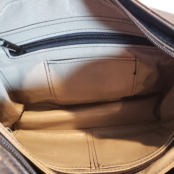 D'ONOFRIO Black Leather Designs Bag Adjustable Strap Crocodile Purse - Picture 12 of 16